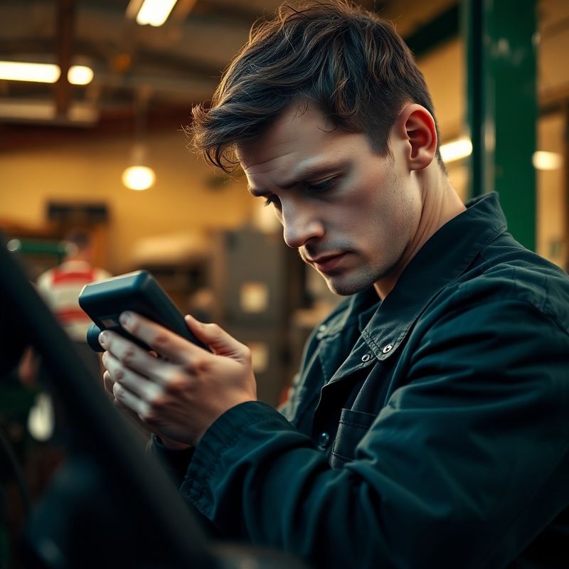 Mechanik připojuje OBD-II diagnostický skener k vozidlu